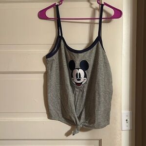 BNWT Mickey Mouse spaghetti strap tank top, grey size L (11/13) with front tie